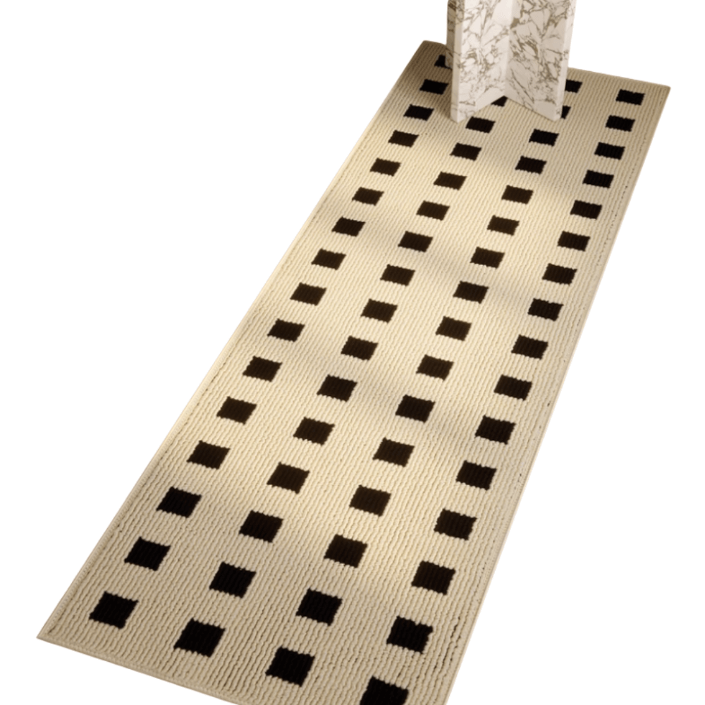 พรม MJHOMEDESIGNS BEDSIDE CARPET 61 ขนาด 60 X 120 ซม. ดำ-ครีม_0